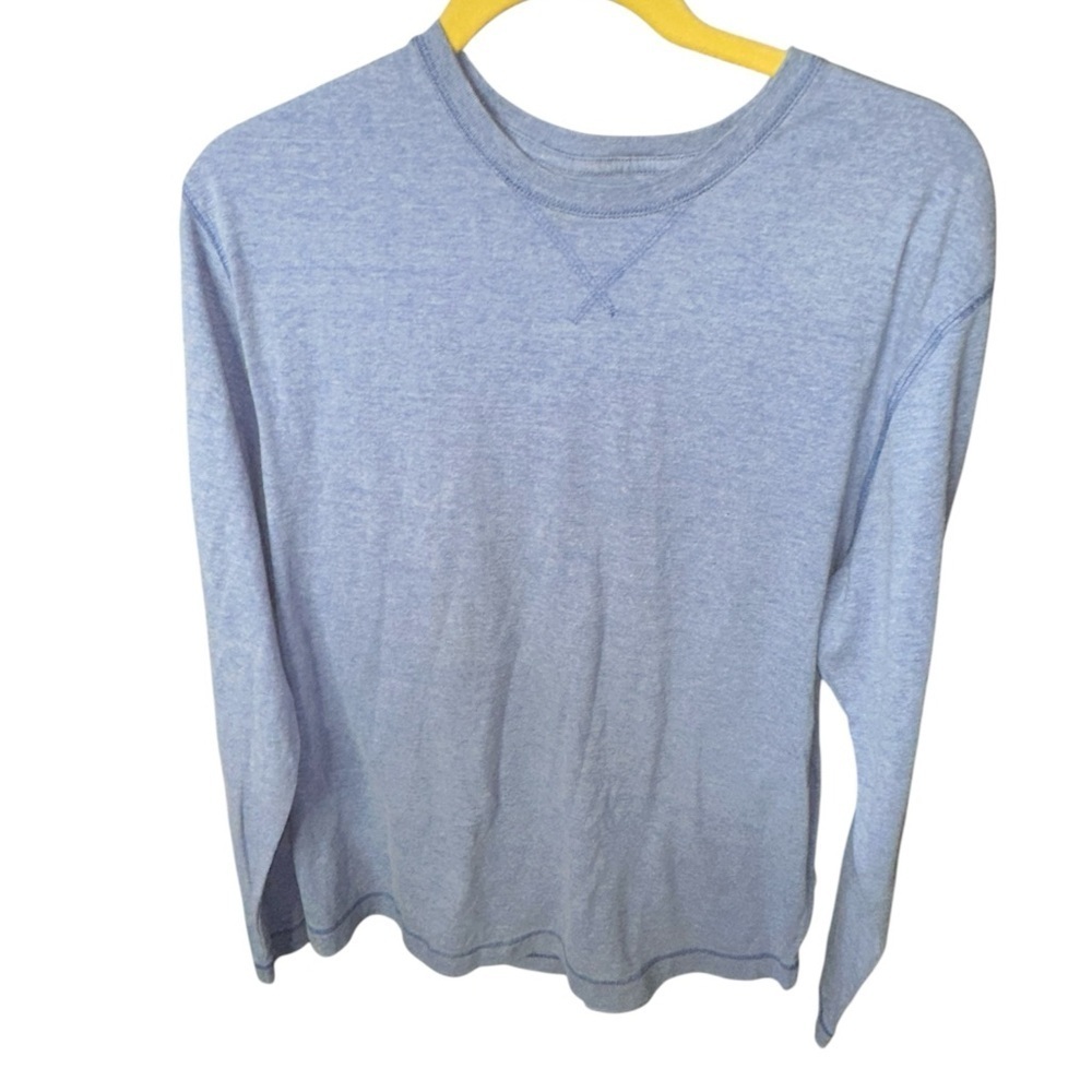 Vintage Old Navy Men's Heather Blue Crewneck Shirt